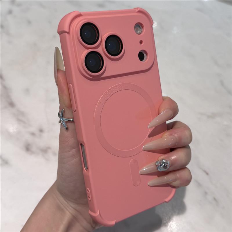 Liquid Silicone Phone Case For iPhone 17 Air 16 15 14 13 12 Pro Max Plus Magsafe Magnetic Wireless Charge Soft Cover Capa
