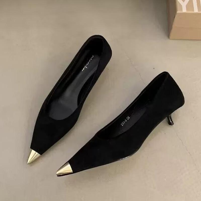 

Французский темперамент туфли-лодочки на каблуке-рюмочке с острым носком леопардовый принт женская обувь 2025 новая летняя обувь в стиле маленького аромата с юбкой 39 чёрный