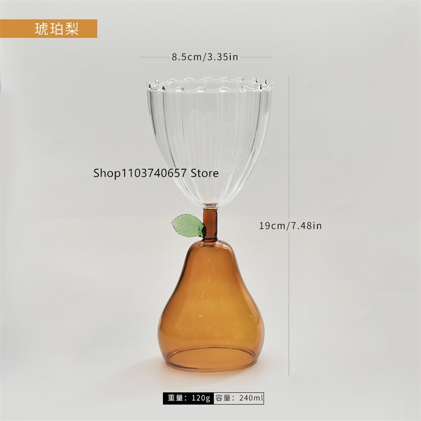 Creative Fruit Shape Champagne Red Wine Glass Household Simple Tall Cocktail Glass Shaped Drink Juice Cup