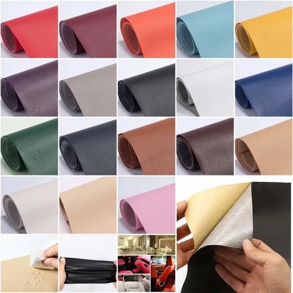 25*60 Cm Self Adhesive Leather Litchi Peel PU Leather Synthetic Superstrong Viscosity Leather Crafts Repair Patch Sutureless