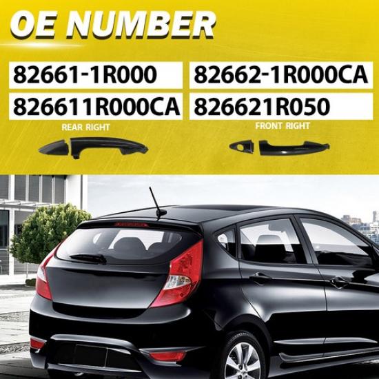 2X Door Outside Exterior Set Handles Side Right For 2016 Hyundai 2017 Accent LE