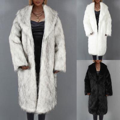 Fashion Casual Long Ladies Plush Solid Color Coat Women's Thermal Coat Cardigan