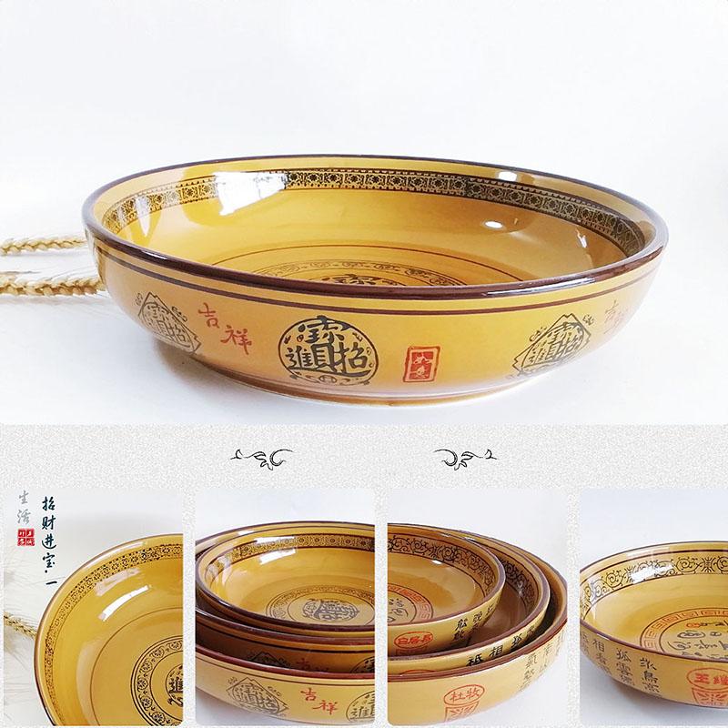 Domácí keramická mělká mísa Velký talíř na polévku Speciální vaření Hluboký talíř Hotelový velký talíř