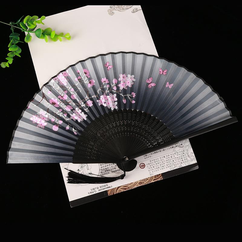 

Summer Folding Fan Portable Flower Shaped Manual Fan One Size чёрный