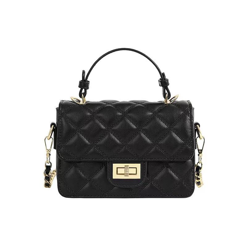 

Popular chain bag women s new high-end texture black commuter portable messenger bag