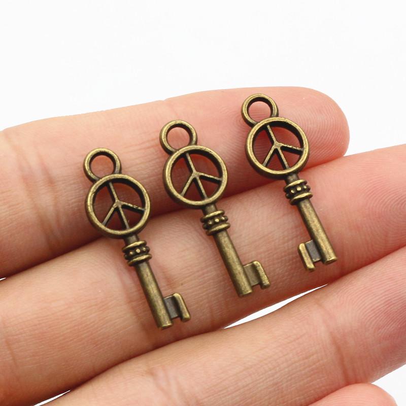 20-50pcs Alloy Metal Key Charms Pendant DIY Jewelry Making Accessories Findings for Earrings Necklace Bracelet