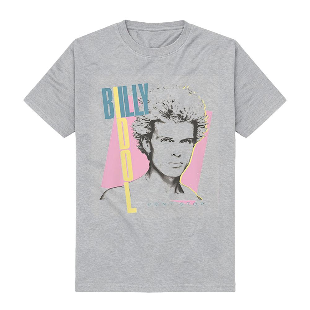 Billy Idol-Don't Stop Punk Pop Art Vintage Look Casual City Boy High Quality Soft Cotton Short Sleeve Graphic Printing Unisex