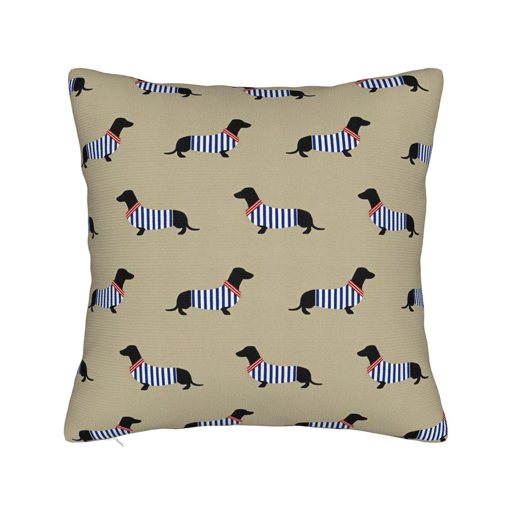 Pillow Cover Flat Various Dog Breeds Illustration Retro Trendy Pillow Case For Sofa Home Decoration Pillowcases