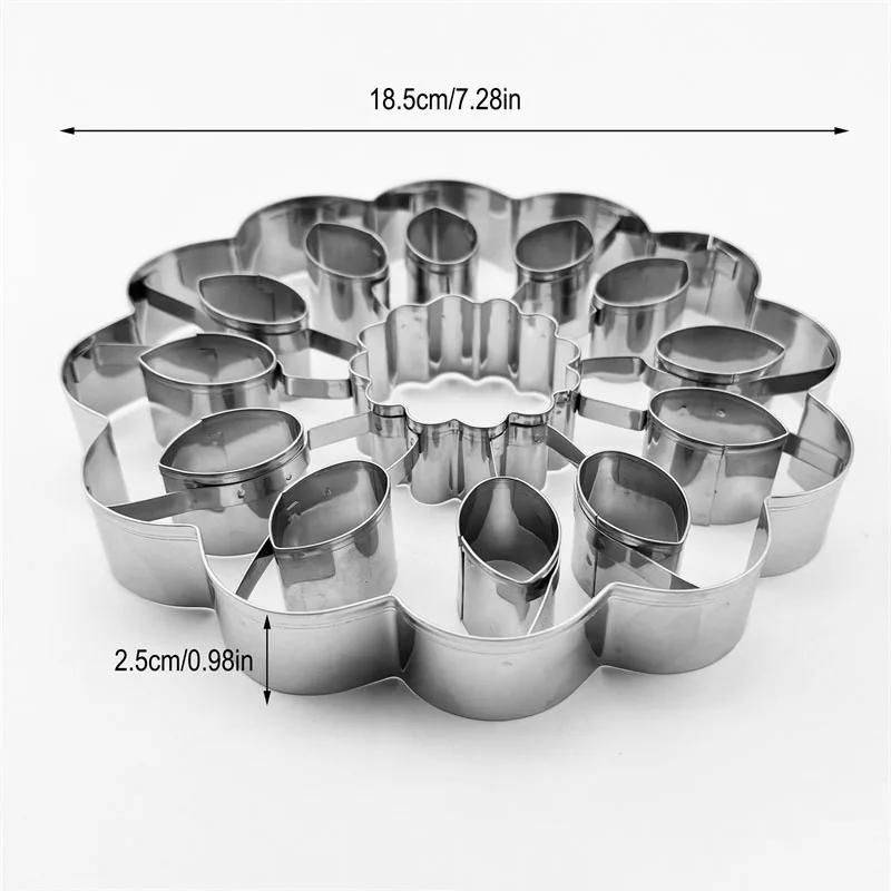 New Sunflower Cookie Mold Stainless Steel Cookie Cutters Large Size DIY Pasty Molds Biscuit Stamp Cake Decorating Tools