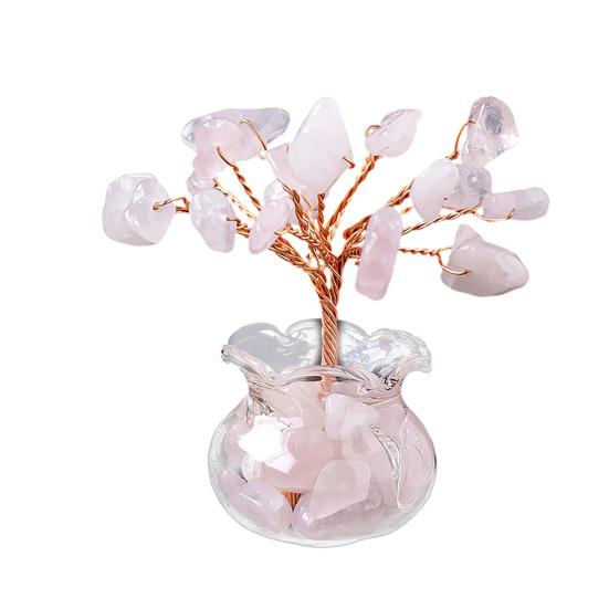 Künstlicher Kristall Geldbaum Figur, Handgefertigte Heilende Naturstein Reichtum Baum Statue, Künstlicher Edelsteinbaum für Heim Büro Tisch Feng Shui Dekor