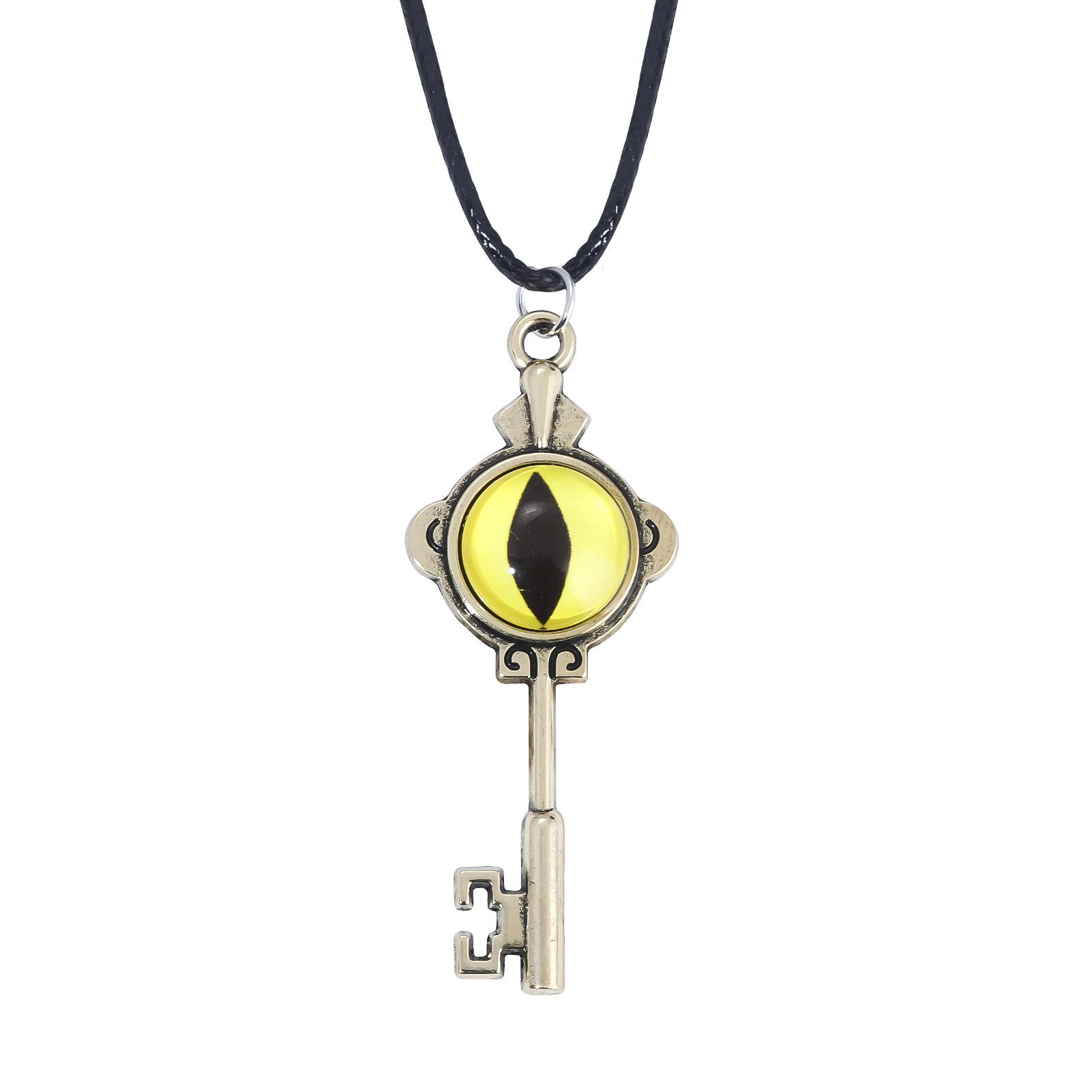 

New Anime The Owl House Necklace Amity Portal Key Retro Gold Color Eye Pendant Necklace for Women Men Jewelry Accessories