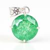 Top Quality Natural Green Emerald 35 Ct CERTIFIED Round 925 Sterling Silver Gems AI-125-NS