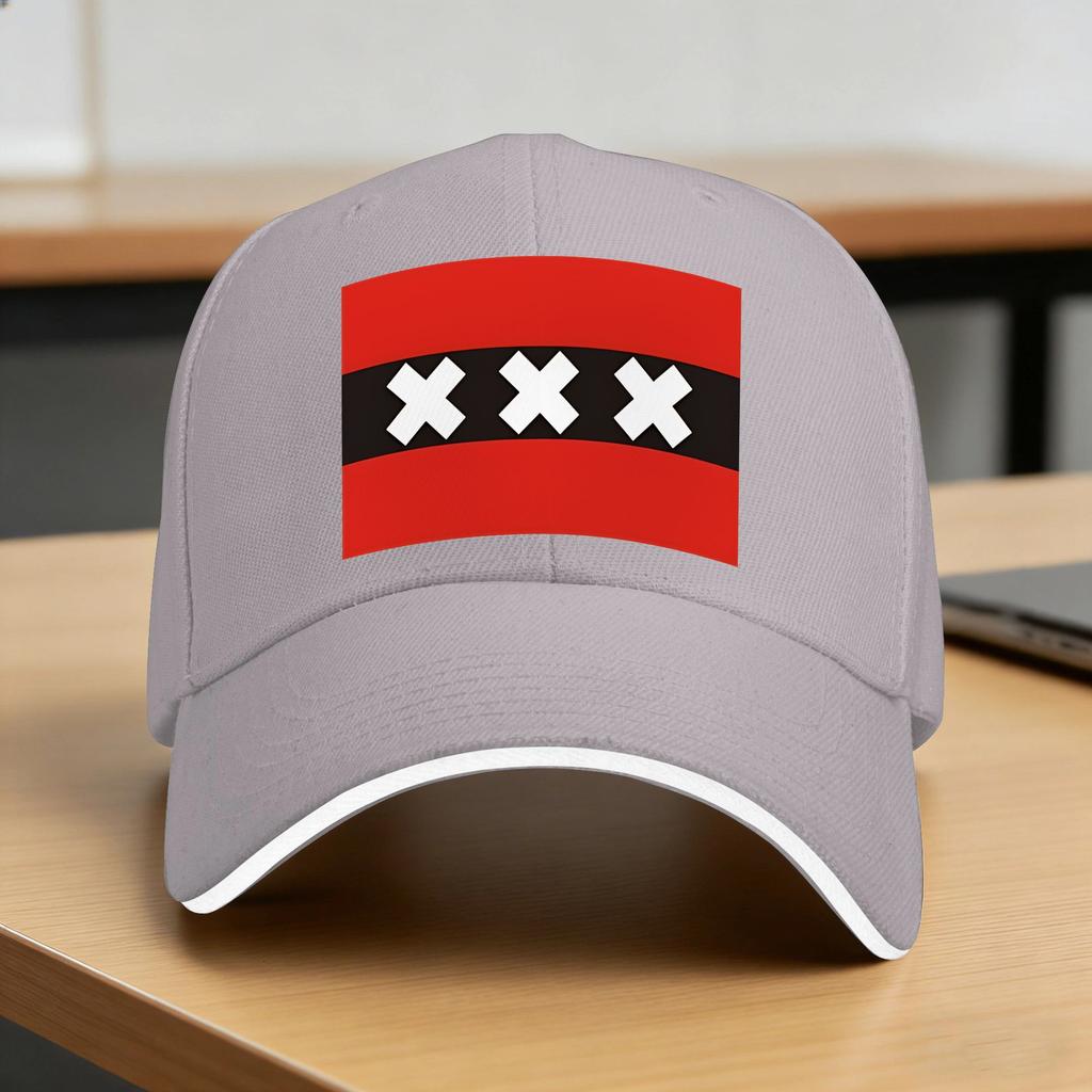 Amsterdam Flag Baseball Cap  Tennis Skate High Quality Hip Hop Hats Unisex Adult Yk Cool Design Snapback Cap