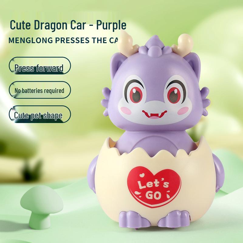 Children s Year of the Dragon Dinosaur Toy Car: Cute Press-and-Go Eggshell Design
