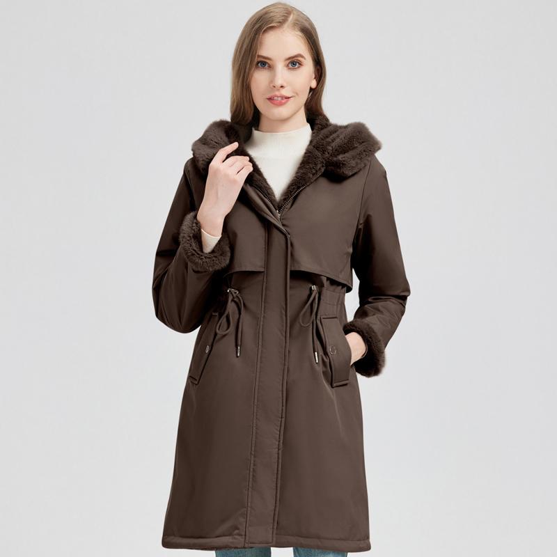 Fashion Winter Coat Female Long Parkas Hooded Can Be Worn On Both The Inside and Outside Loose Thick Warm Women's Faux Fur Jackets