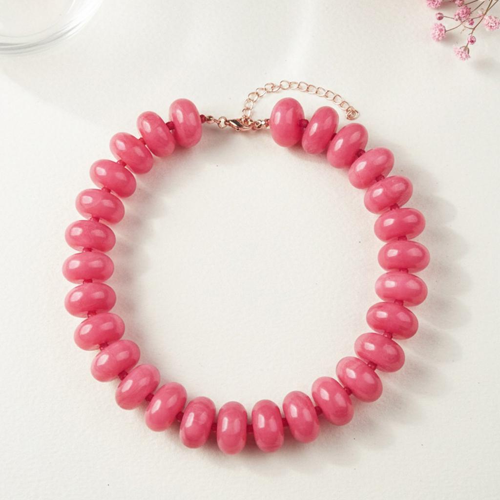 1 Stück Bohème Mode Lässig Dopamin Acryl Perlen Halskette Anhänger Klobiger Schmuck Geeignet für Frauen