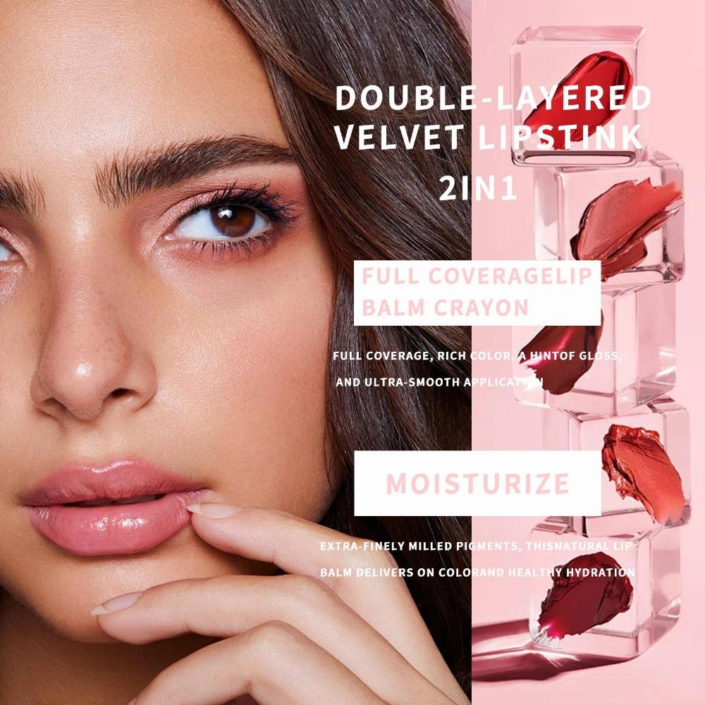 Charming Matte Jelly Lipstick, Lip Makeup, No Fading and No Sticking, Long-lasting and Waterproof, Moisturizing Lip Gloss