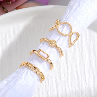 Couple Women's Ring Party Versatile Accessories Ring Fashion Girl Student Cute Ring Simple Hollow Out Three Piece Ring Set