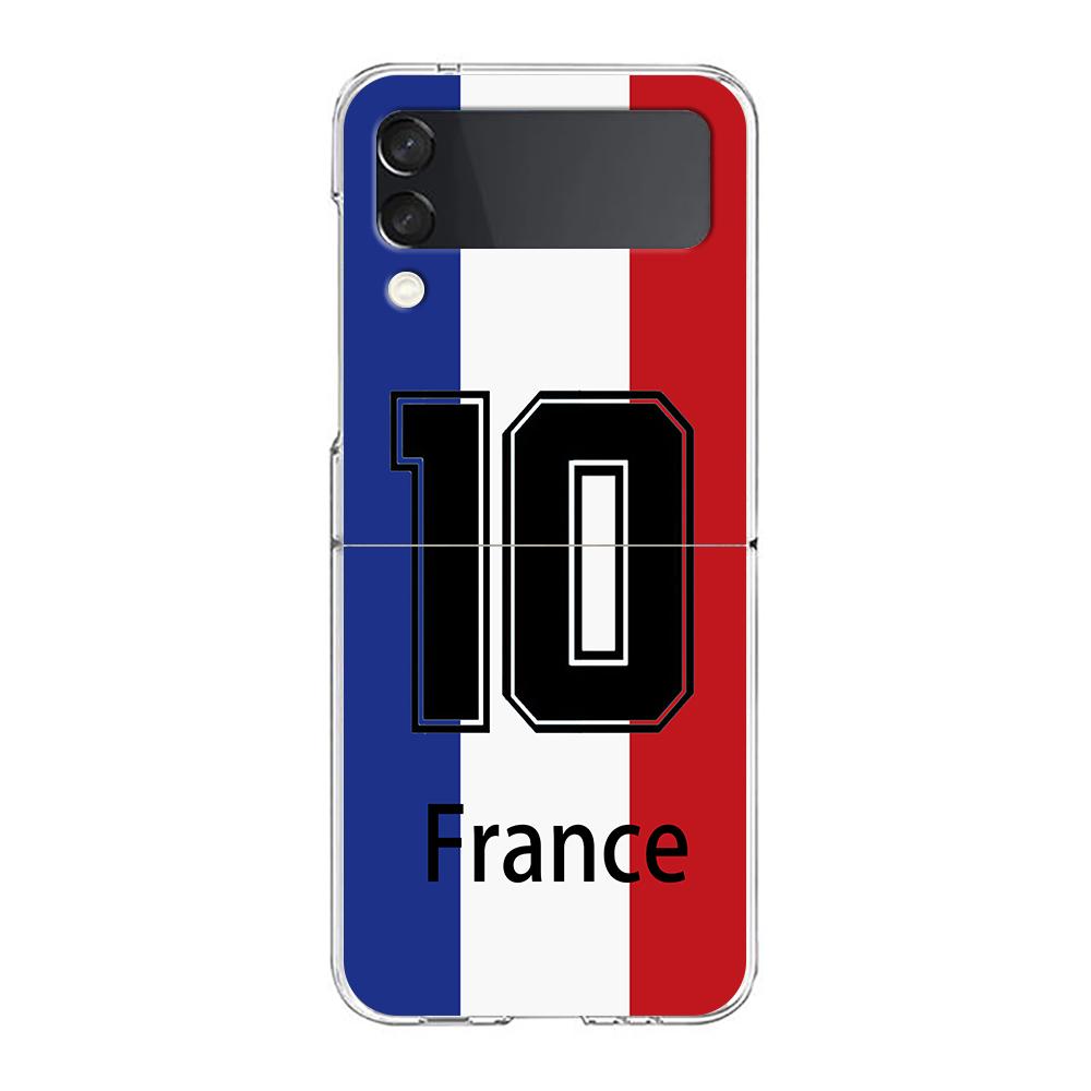 France Flag Soccer Paris Phone Case For Samsung Galaxy Z Flip 3 4 5 Hard Folding PC Shell For Samsung Z Flip3 Clear Back Cover