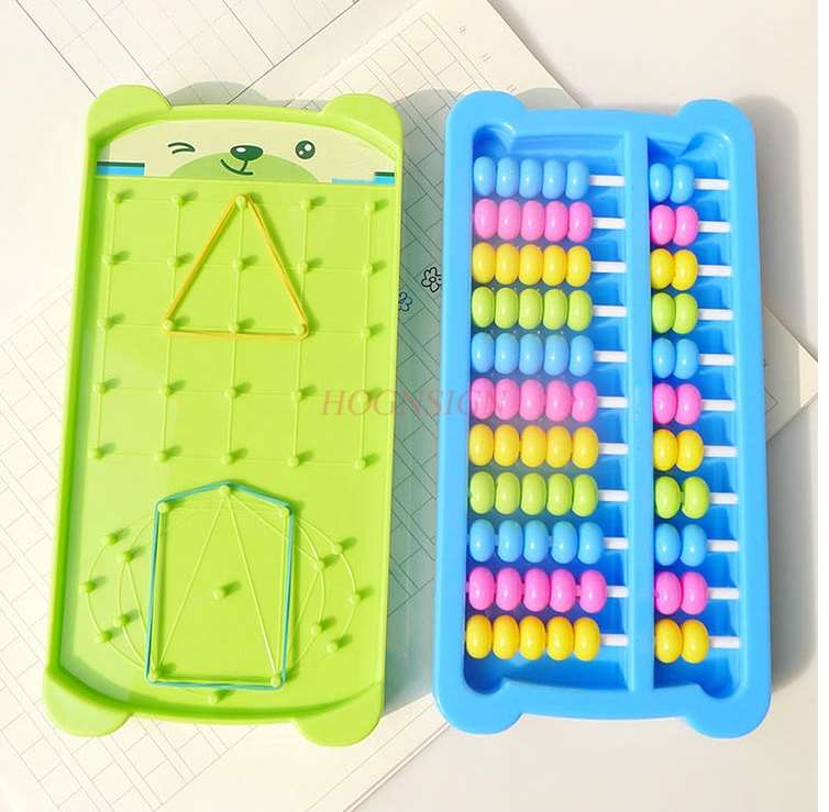 Student Abacus Mental Abacus 7 Beads 11 Abacus Nail Board Geometry Children Mathematics Early Learning Band Tips Table розовый