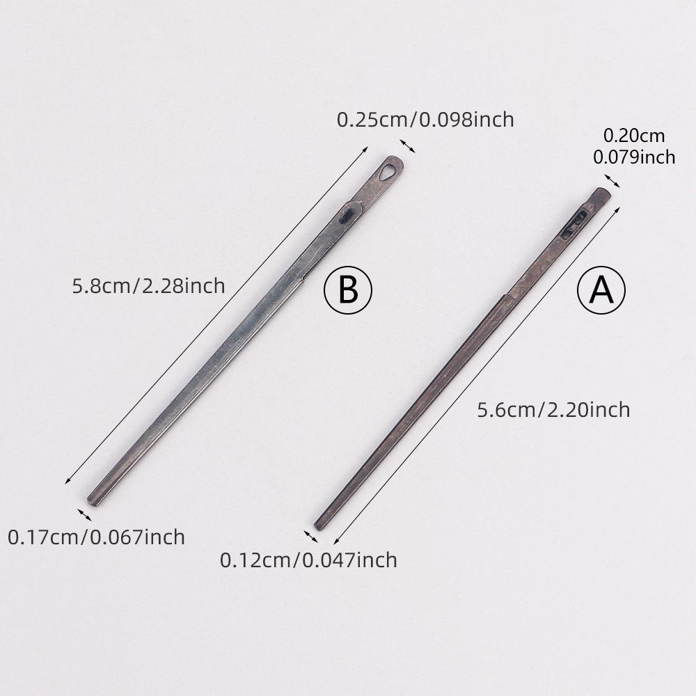 2pcs Leather Lacing Stitching Needles - Flat Head Leathercraft Needle for Hand Sewing Leather Cord, Single & Double Hole Design