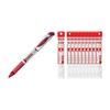 Pentel EnerGel Gel Ink Ballpoint Pen BL60-B, 1.0mm Red, 10 Pens & EnerGel 1.0mm Refill, XLR10-B Red, 10 Refills