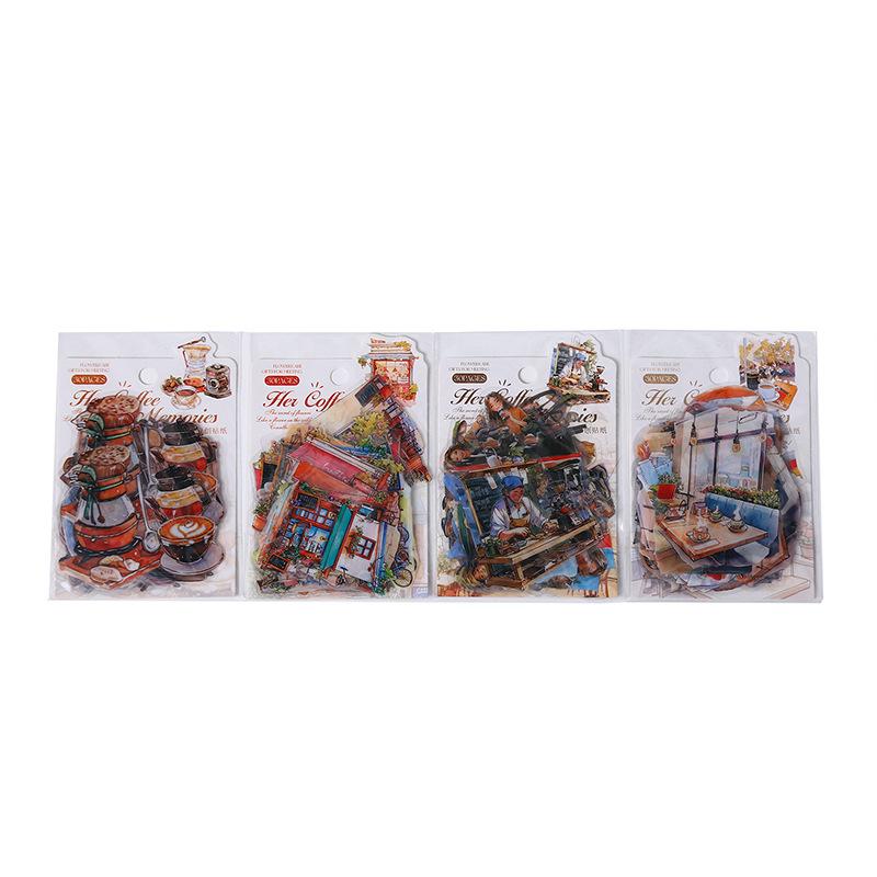 30pcs/lot Kawaii Scrapbook Stickers Her coffee memories Scrapbooking Supplies diary Planner Decorative caft Stationery Sticker