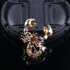 Retro  Brooch Green Imitation Crystal Sparkling Diamond Animal Chest Flower