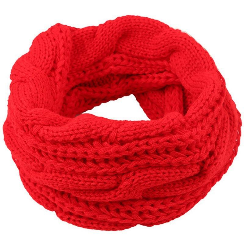 Cachecol Quente de Inverno Para Mulheres À Prova de Vento Elegante Cor Sólida Cachecóis Para Clima Frio Quente Malha Inverno Cachecóis de Laço Circular