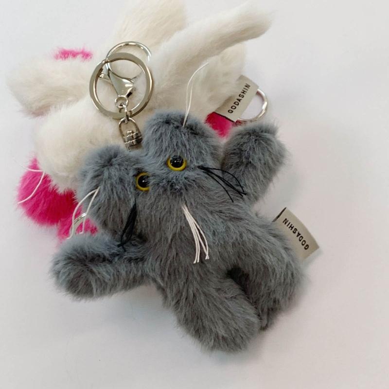 Cartoon Bear Pendant Keychain Plush Dolls Fashion Bag Ornaments Keyring for Keys