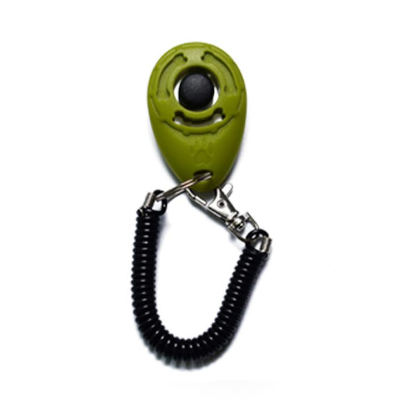 2 In 1 Dog Training Clicker Pet Cat Plastic New Dogs Click Trainer Aid Tools Adjustable Wrist Strap Sound Key Chain Dog Supplies