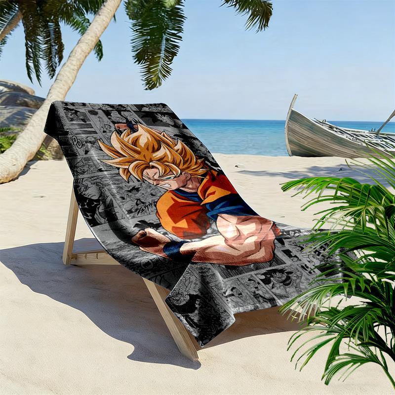 Dragon Ball Super Power beach towel Outdoor camping Beach towel for vacation photos quickdrying swim towel Outdoor pool towel Absorbent bath towel