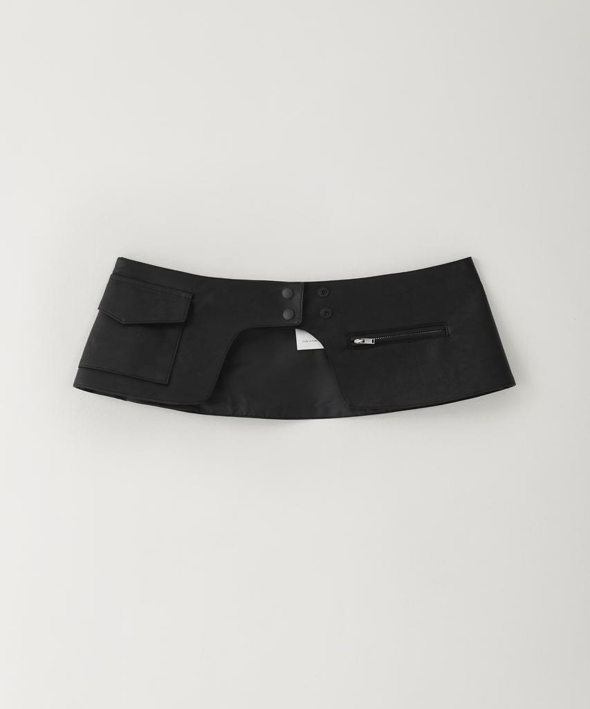 From Wear Vegan Leather Wrap Skirt Black