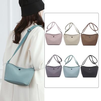 Women's Nylon Crossbody Bag Solid Color Large Capacity Shoulder Dumpling Bag