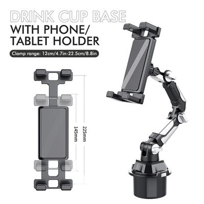 Car Cup Phone Holder Adjustable Car In-car Water Cup Holder Long Joint Position CellPhone Tablet Computer Universal Car Bracket