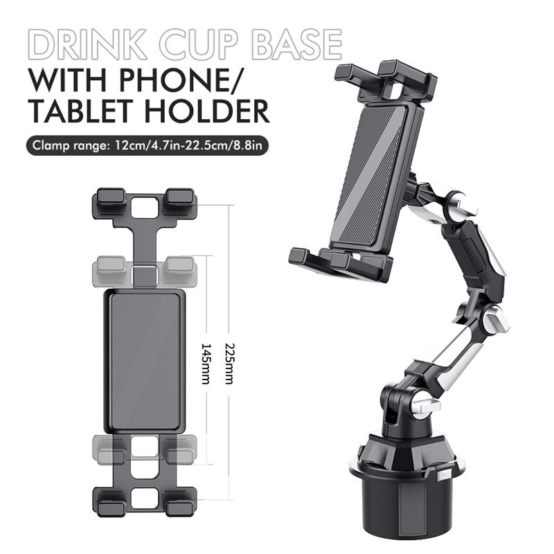Car Cup Phone Holder Adjustable Car in-car Water Cup Holder Long Joint Position CellPhone Tablet Computer Universal Car Bracket