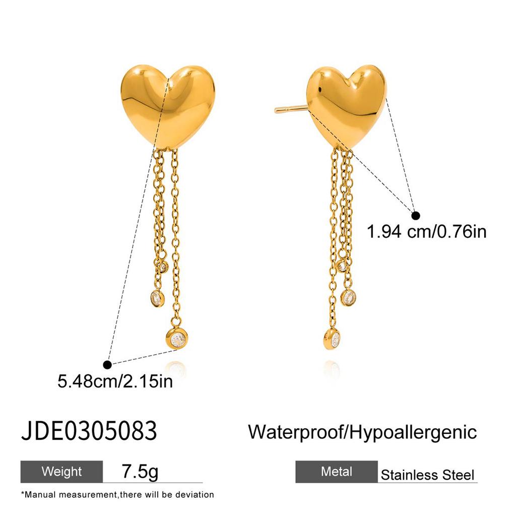 European and American stainless steel love stud earrings earrings do not fade titanium steel