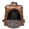 Soft Leather Letter Backpack Women's College Style Backpack Large Capacity Travel Bag