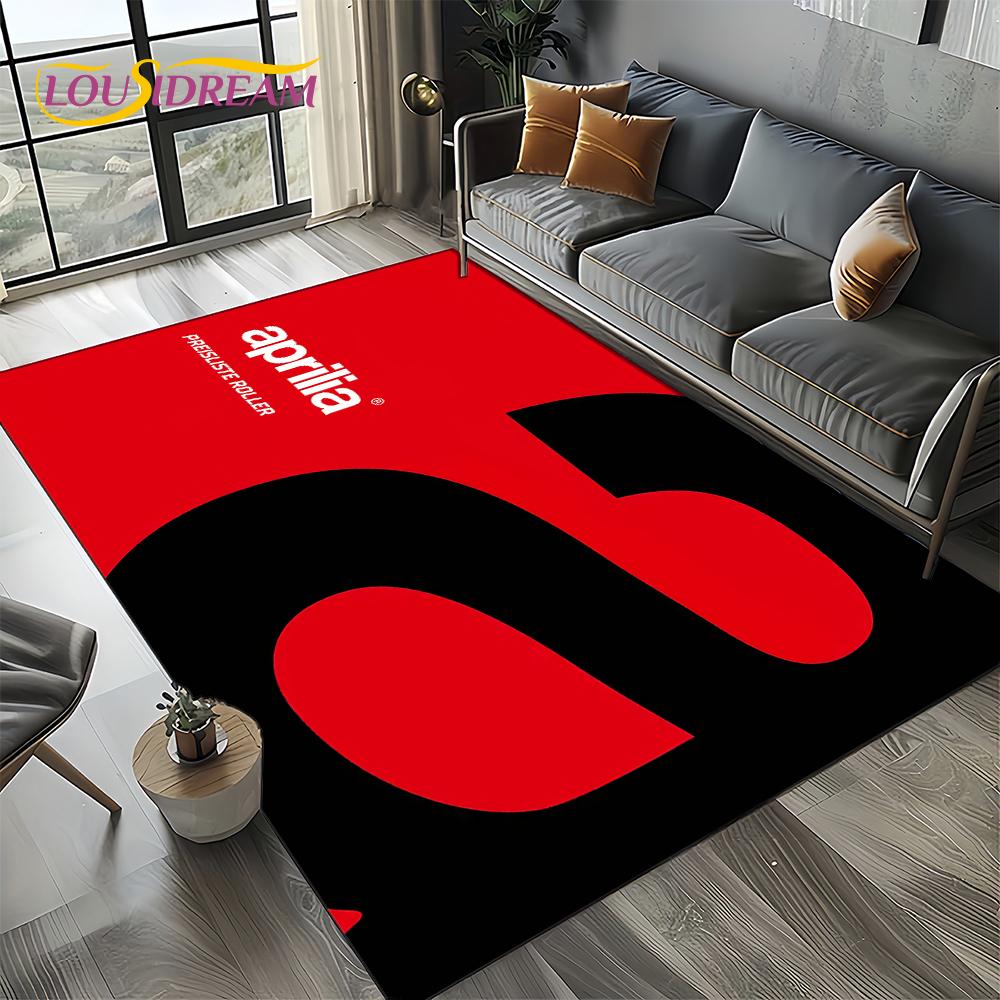 2025 Aprilia Racing Car Logo Motorcycle Carpet Rug for Bedroom Living Room Home Sofa Decoration,kids Play Decor Floor Mat Gift