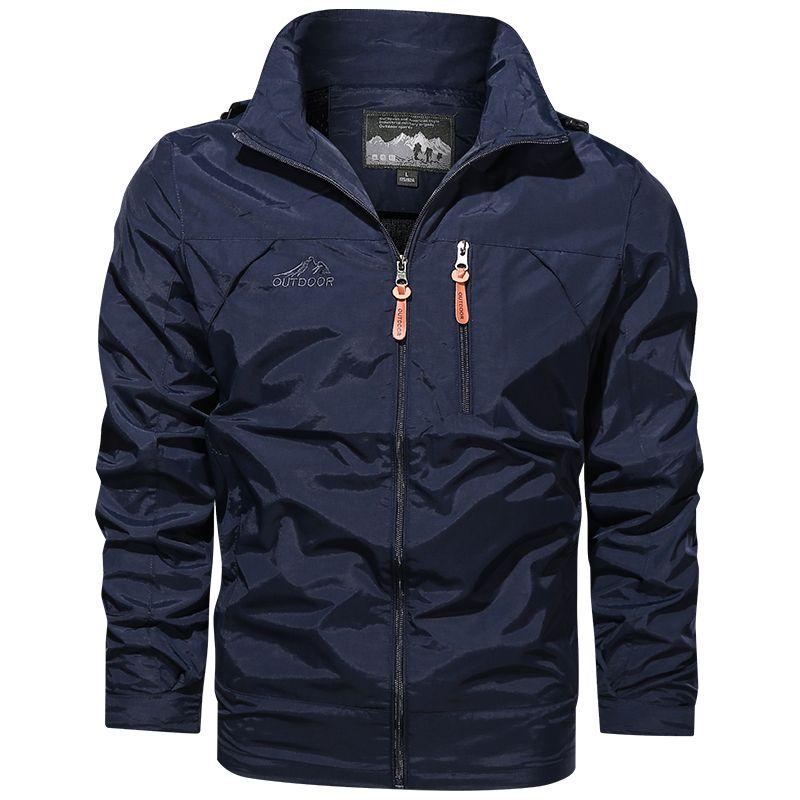 Spring Autumn Men's Windbreaker Tactical Jacket Waterproof Outdoor Hooded Coat Sports Field Climbing Thin Outwear Streetwear Coat