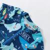 Kids Boys Summer Swimsuit Casual Shark Printed Short Sleeve Zipper Jumpsuit Swimwear Beachwear