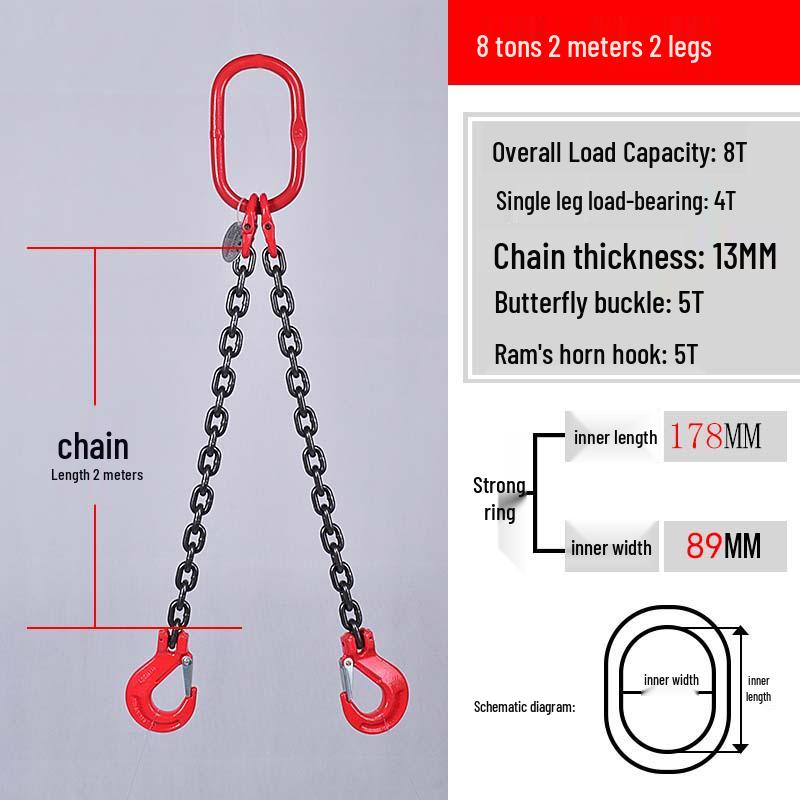 Multi-Hook Manganese Steel Chain Sling for Cranes & Forklifts