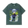 275 GSM Washed T-shirts 100% Cotton Evangelion V6 Rei Print Unisex Heavy Cotton T Shirt