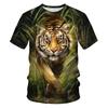 Men's Short-sleeved T-shirt Summer Outdoor Sports Round Neck Top Animal Print Pattern Large Size Loose Men's Clothing T-shirt'