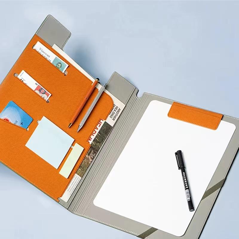 12.9x9.6in A4 Leather Business Padfolio Portfolio Folder Magnetic Clipboard Conference Folders Document Card Organizer Office