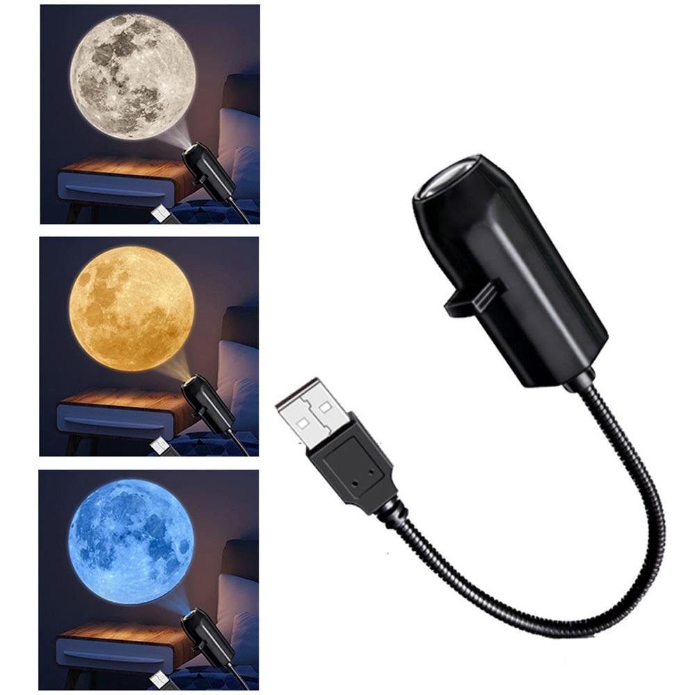 Rotatable LED Night Light USB Christmas Projector Light Earth Moon Planet Projector Switchable Pattern for Christmas Decor
