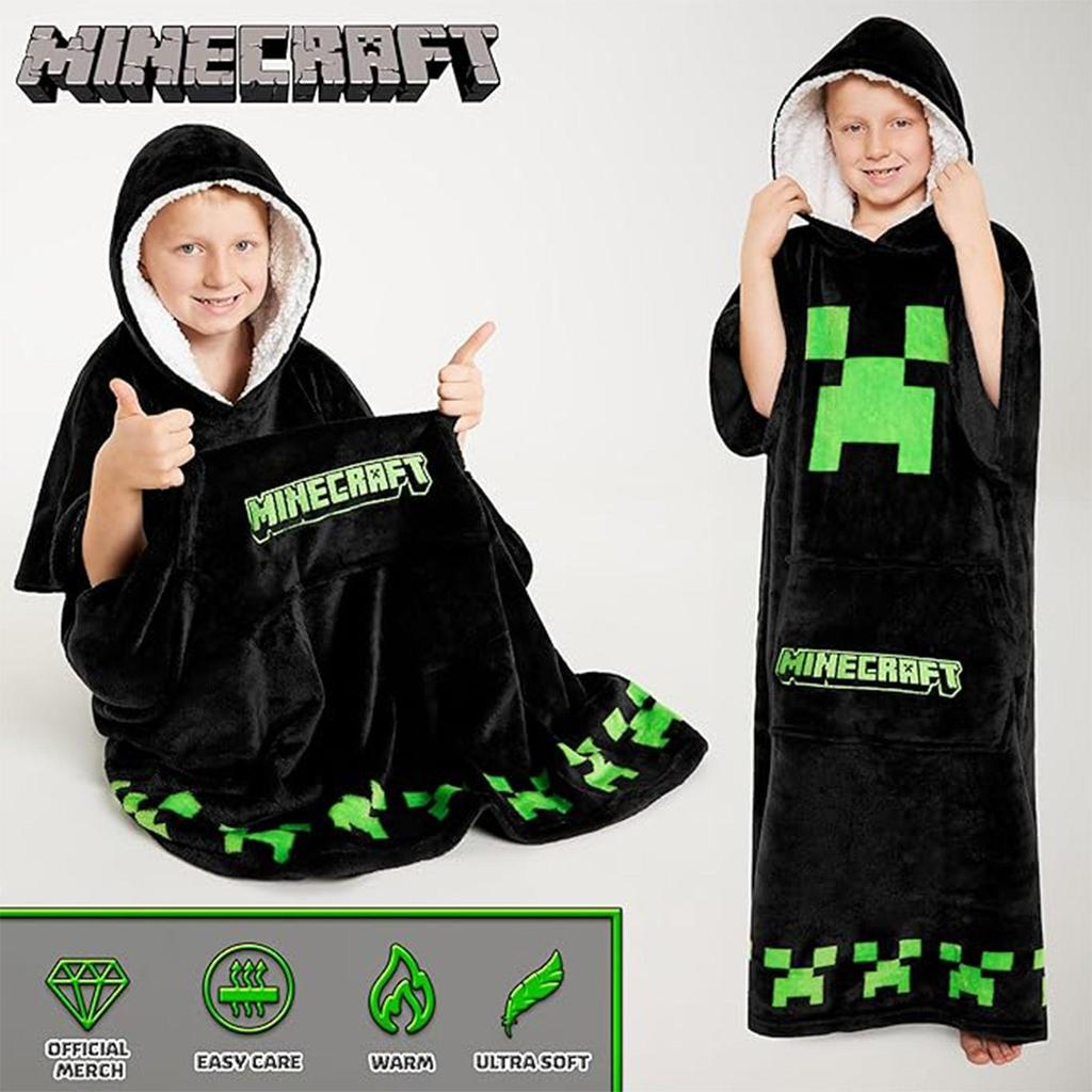 Minecraft Childrens/Kids Fleece Blanket Hoodie