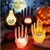 1-10PC Lighted Halloween Ghost Hand Holding Eyeball Pumpkin Battery Operated Lamp Scary Haunted House Trick or Treat Party Decor