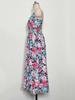 2023 Summer Bestseller: Women's V-neck Spaghetti Strap Print Dress - European & American Style, Waist-Cinching Design