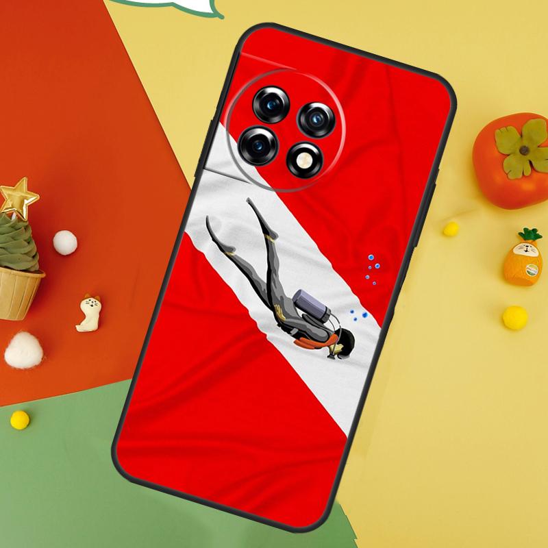 Scuba Diver Diving Back Case For OnePlus 15 13R 13 13T 12 12R 11 10 10T 8T Nord CE 5 2 3 4 Lite N20 N30 Cover